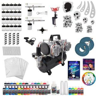 Deluxe T shirt Airbrush and Compressor Kit with Everything You Need to Begin T shirt Airbrushing