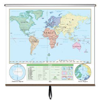 World Beginer Wall Map   Identifies continents and oceans   64x54   Laminated   on Roller  Markable with Dry Erase or Water Soluble Markers. (9780762560240) Universal Map Books