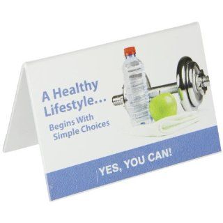 Accuform Signs PAT610 Plastic Tent Style Tabletop Sign, Legend "A HEALTHY LIFESTYLEBEGINS WITH SIMPLE CHOICES. YES, YOU CAN", 5" Width x 3 1/2" Height, Blue on White Industrial Warning Signs