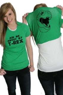 Crazy Dog Tshirts Women's Ask Me About My T Rex T Shirt Flip Up Trex Shirts Clothing