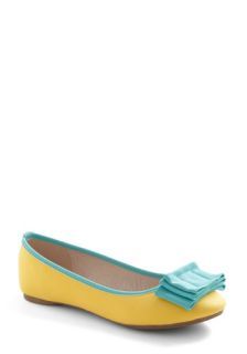 Gonna Be All Bright Flat in Yellow  Mod Retro Vintage Flats
