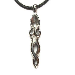 Goddess of Inner Peace for Well Being, Pewter Pendant with Black Corded Necklace Jewelry