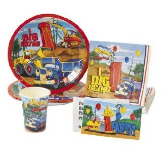 "I Dig Being 1" Construction Bulldozer Complete Party for 8 Guest (40 pc) Health & Personal Care