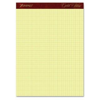 Ampad Products   Ampad   Gold Fibre Canary Quadrille Pad, 8 1/2 x 11 3/4, Canary, 50 Sheets/Pad   Sold As 1 PD   Smooth, watermarked paper ruled on both sides.   Heavyweight chipboard back.    Planning Pads 