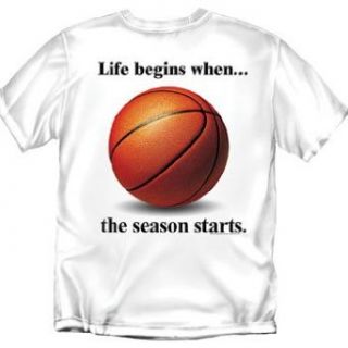 Life Begins Basketball   Youth White T Shirt   Youth L Clothing