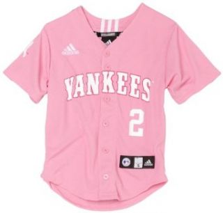 MLB Girls' New York Yankees Derek Jeter Screen Print Baseball Jersey, Pink, Small  Sports Fan Jerseys  Clothing