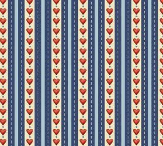 Marcus Brothers 'Just Believe' Hearts and Stripes Christmas Cotton Fabric By the Yard