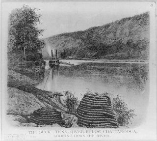 Photo River below Chattanooga, The Suck, Tennessee, TN, looking down the river, ship, rope   Prints