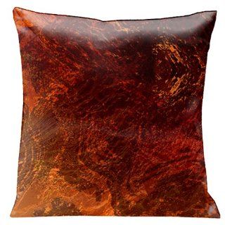 Lama Kasso Como Gardens Rich Earth Tone Marble Swirl Satin 18 Inch Square Pillow, Design on Both Sides   Throw Pillows