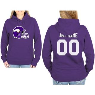 Minnesota Vikings Womens Custom Any Name & Number Hooded Sweatshirt