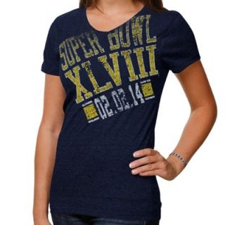 Super Bowl XLVIII Ladies Fanfare T Shirt   Navy Blue