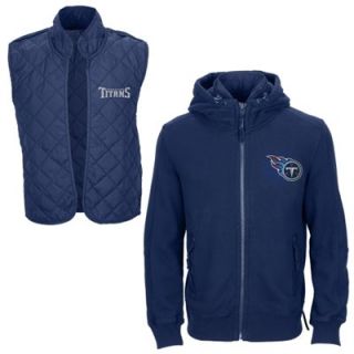 Pro Line Tennessee Titans Convertible Hooded Sweatshirt with Vest   Navy Blue