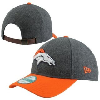 New Era Denver Broncos 9FORTY Woolen Crown Adjustable Hat   Gray/Orange