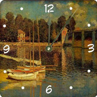 Rikki KnightTM Claude Monet Art Bridge at Argeneuil Design 13" Art Wall Clock  