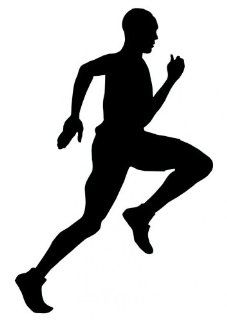Athlete Wall Decals Athletic Runner Silhouette  1   12 inches x 8 inches   Peel and Stick Removable Graphic   Wall Decor Stickers