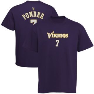 Christian Ponder Minnesota Vikings Youth Primary Name and Number T Shirt   Purple