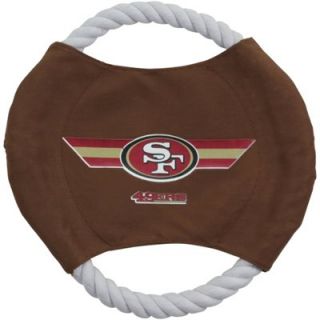 San Francisco 49ers Flying Rope Disk Dog Toy   Brown/White