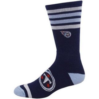 Tennessee Titans 4 Stripe Big Logo Socks   Navy Blue