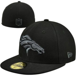 New Era Denver Broncos Black Gray Basic Fitted Hat   Black