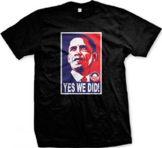 Yes We Did Obama Campaign Poster Design Men's T shirt, 2012 Presidential Winner Barack Obama Yes We Did Mens Tee Shirt Clothing