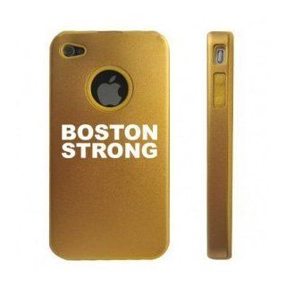 Apple iPhone 4 4S 4G Yellow Gold D9095 Aluminum & Silicone Case Boston Strong Cell Phones & Accessories