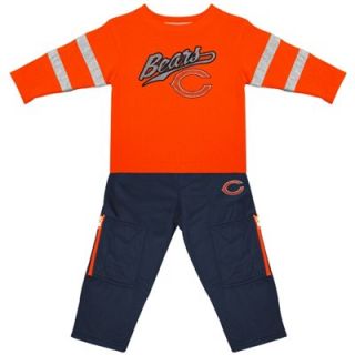 Chicago Bears Toddler Long Sleeve T Shirt & Cargo Pants Set   Orange/Navy Blue