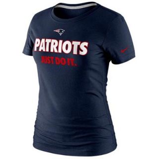 Nike New England Patriots Ladies Just Do It Slim Fit T Shirt   Navy Blue