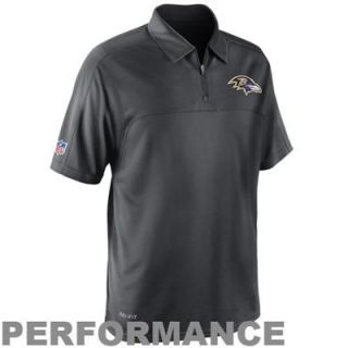 Nike Baltimore Ravens Conference Quarter Zip Performance Polo   Anthracite