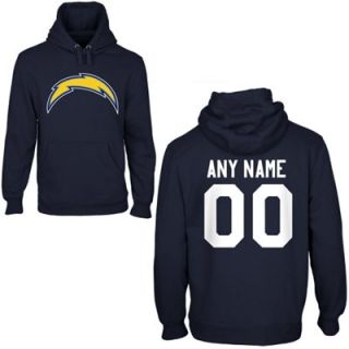 San Diego Chargers Mens Custom Any Name & Number Hooded Sweatshirt