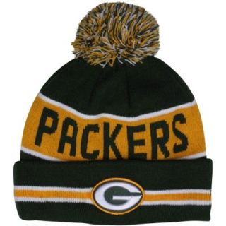 New Era Green Bay Packers The Coach Cuffed Knit Beanie with Pom   Green/Gold