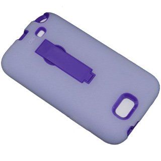 [JNJ] for Samsung Galaxy Note II N7100 Defender Impact Hybrid Case w/ Kickstand Clear Purple (GALAXY NOTE II AND GALAXY NOTE ARE DIFFERENT) Cell Phones & Accessories