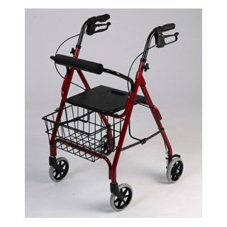 Rollator with loop   Burgundy. This Walking Rollator has a Lightweight aluminum frame. Handles are adjustable for different heights, Locking hand brakes, Molded seat with easy fold handle, Limited lifetime warranty on the frame. See All King Of Canes Produ