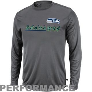 Seattle Seahawks Performance Short Yardage Long Sleeve T Shirt – Charcoal