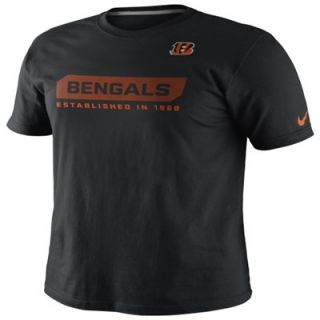 Nike Cincinnati Bengals Team Issue Wordmark T Shirt   Black