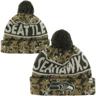 47 Brand Seattle Seahawks Digi Pom Cuffed Knit Beanie   Digital Camo