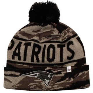 47 Brand New England Patriots Tigertooth Knit Hat   Gray/Black