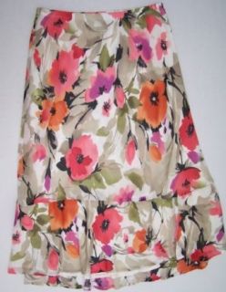 Alfred Dunner Cosmopolita Elastic Waist Ruffle A Line Skirt Multi 18