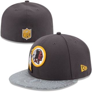 Mens New Era Graphite Washington Redskins 2014 NFL Draft 59FIFTY Fitted Hat