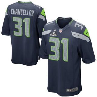 Nike Kam Chancellor Seattle Seahawks Super Bowl XLVIII Game Jersey   College Navy