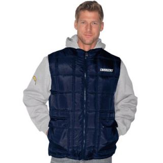 San Diego Chargers Full Zip Hoodie and Vest Set   Ash/Navy Blue