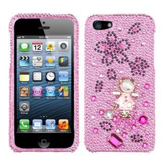 Hard Plastic Snap on Cover Fits Apple iPhone 5 5S Light Pink Debby Premium 3D Diamond Plus A Free LCD Screen Protector AT&T, Cricket, Sprint, Verizon (does NOT fit Apple iPhone or iPhone 3G/3GS or iPhone 4/4S or iPhone 5C) Cell Phones & Accessorie