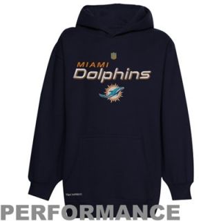 Miami Dolphins Youth Tek Pullover Hoodie   Navy Blue