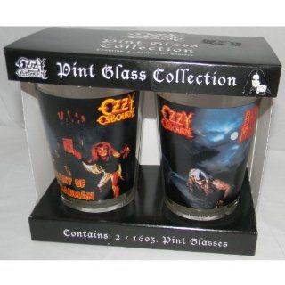 Ozzy Osbourne Pint Glass Colection Containing Two 16 Oz. Pint Glasses Beer Glasses Kitchen & Dining