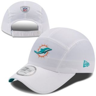 Mens New Era White Miami Dolphins Training Runner Adjustable Hat