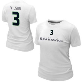 Nike Russell Wilson Seattle Seahawks Ladies Name and Number T Shirt   White