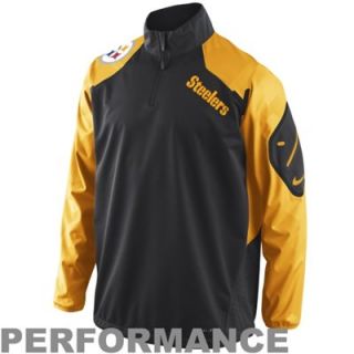 Nike Pittsburgh Steelers Fly Rush Half Zip Performance Jacket   Black/Gold