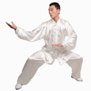 Shan Ren Sports Men's Taichi Artificial Silk Clothes for Performance and Doing Exercise Size Xxxl Color White  Martial Arts Uniform Shirts  Sports & Outdoors