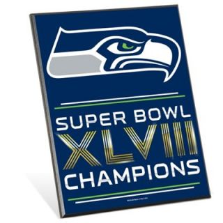 Seattle Seahawks Super Bowl XLVIII Champions 8 x 10 Easel Back Wood Sign