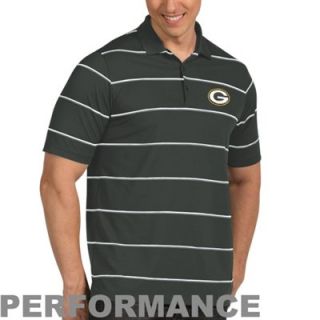 Antigua Green Bay Packers Brilliant Stripped Polo   Green/White