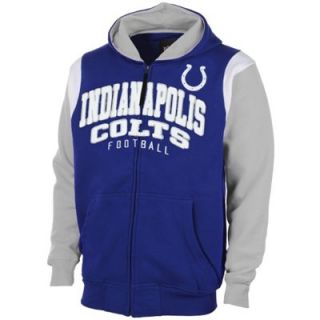 Indianapolis Colts Scrimmage Full Zip Hooded Sweatshirt   Royal Blue/Gray